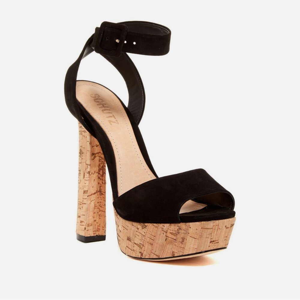 Schutz Amatista Suede Platform Sandal - Picture 1 of 4